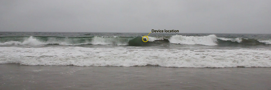 Self-portrait by a wave